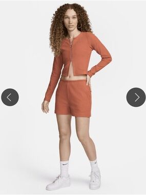 Nike Sportswear Chill Knit Women's High-Waisted Slim Shorts Burnt Sunrise Large